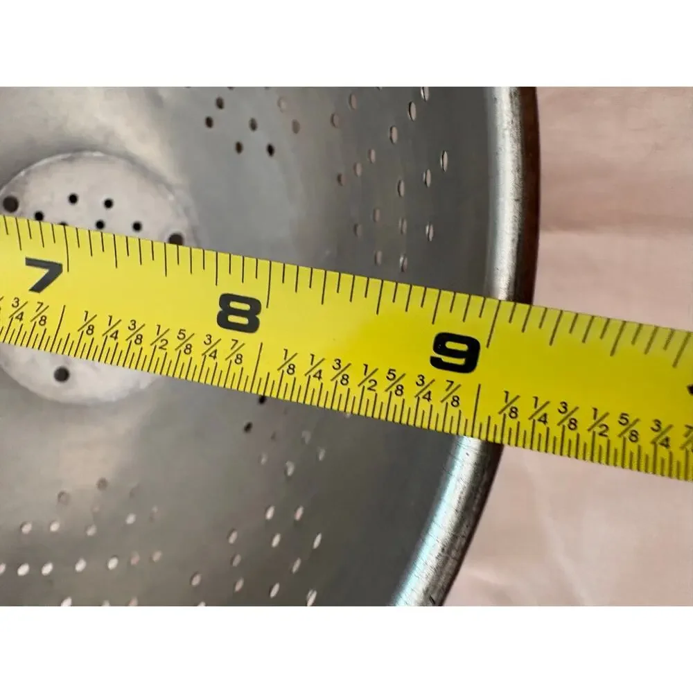 Antique Copper Colander Brass Footed Strainer Cottagecore Rustic Farmhouse